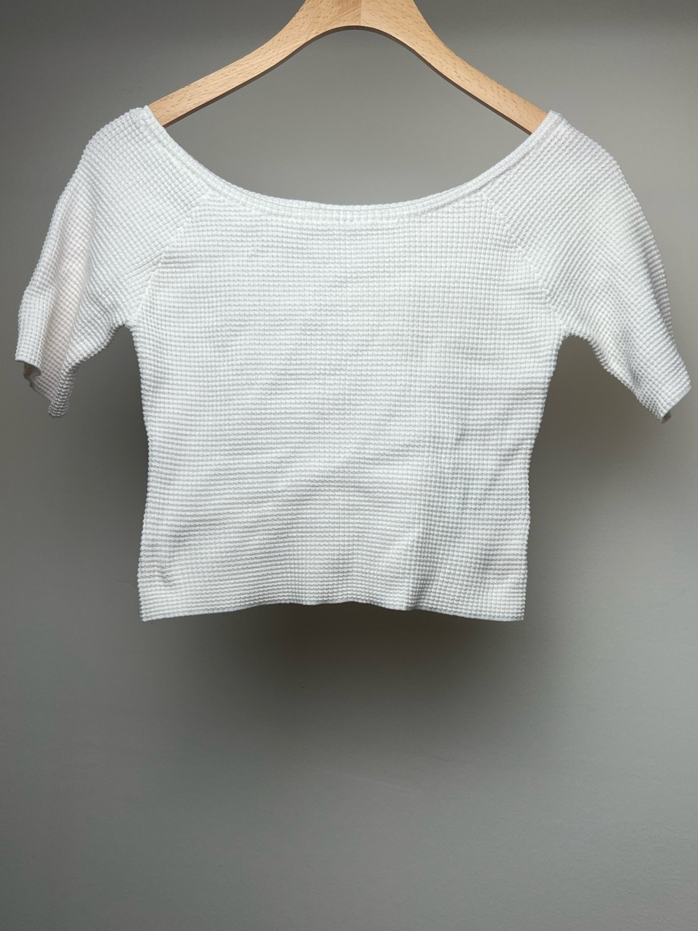 Bebe Textured White Crop Top